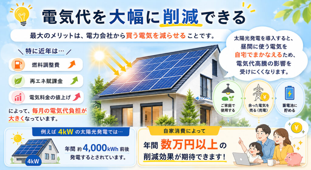電気代を大幅に削減できる