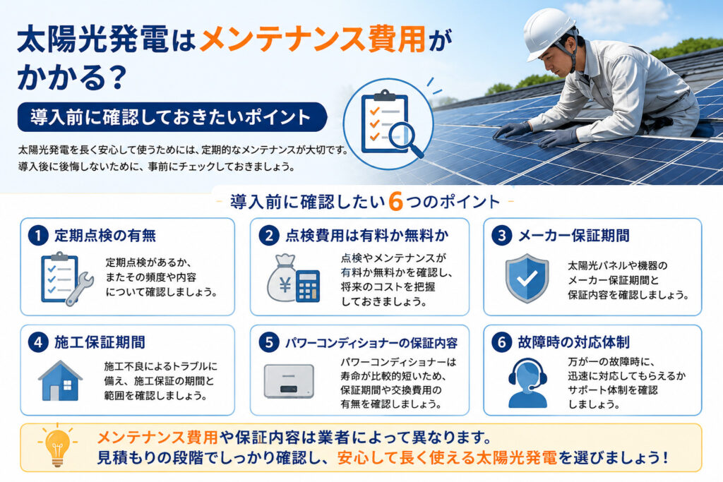 太陽光発電はメンテナンス費用がかかる？
